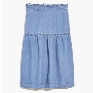 Madewell Denim Pull-On Midi Skirt in Normandie Wash, Medium, NWT